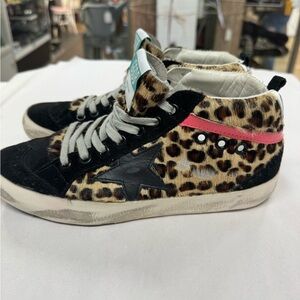 Golden Goose Leopard Print Skateboarding Sneakers size 6.5